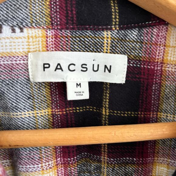 PacSun "Care Free" Flannel Button Up Southwestern Plaid Size M - Picture 2 of 8